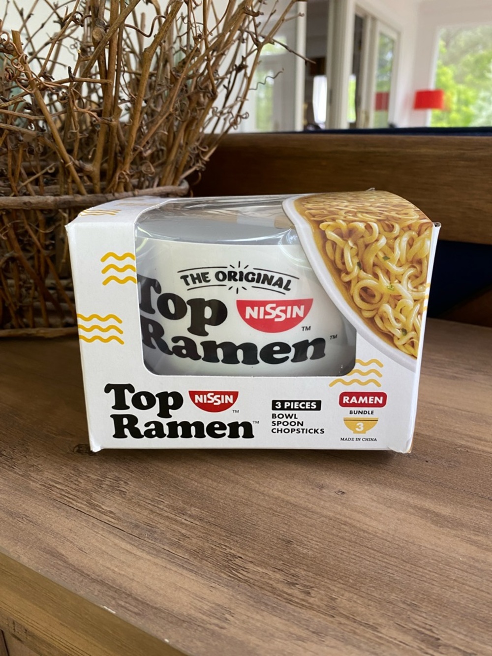 Nissen Top Ramen Bowl, Spoon & Chopsticks Set